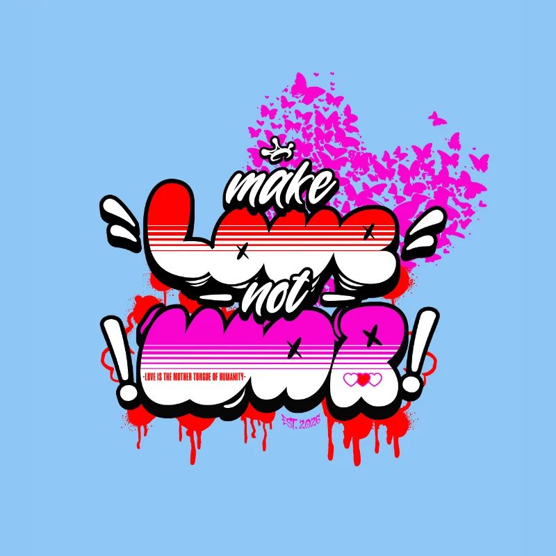 Make Love Not War – Chemise rétro hippie statement