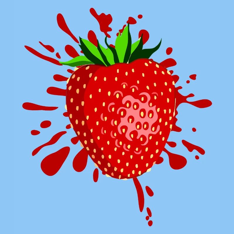 Strawberry Splash Fruit Art