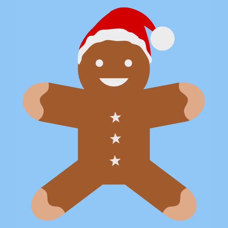 Gingerbread Man with Santa Hat