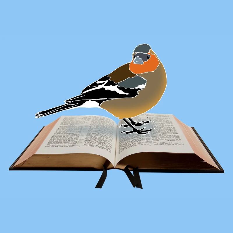 Buchfink auf Buch