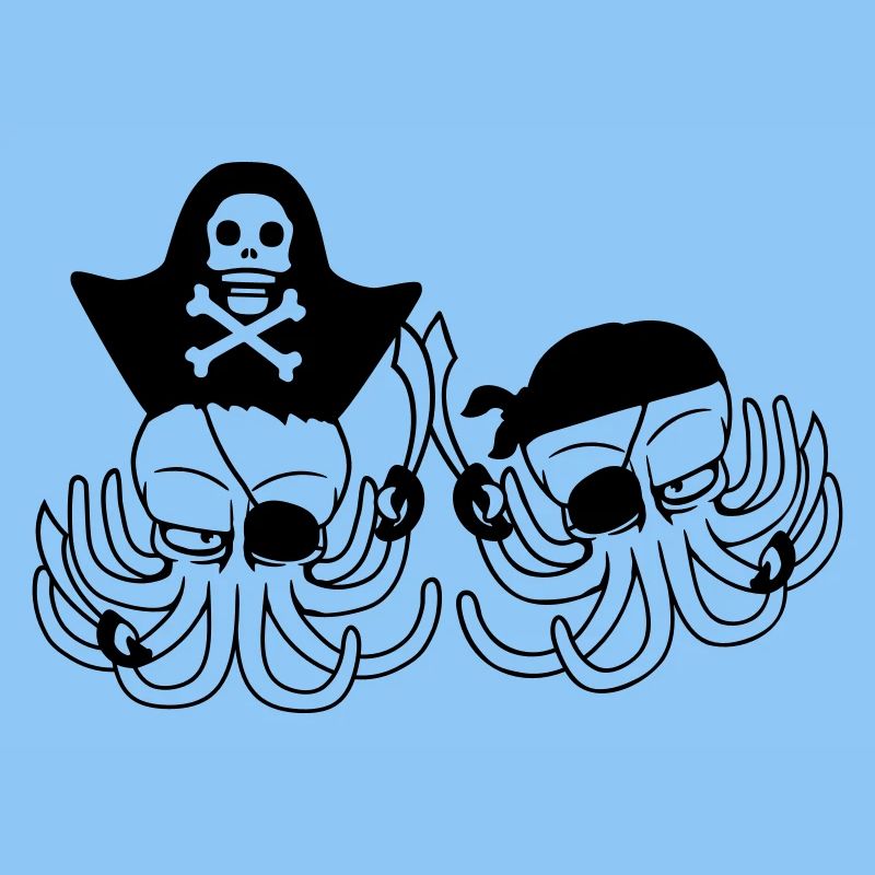 Two Octopus Pirate Sailing Crew Captain 2 Buccaneers