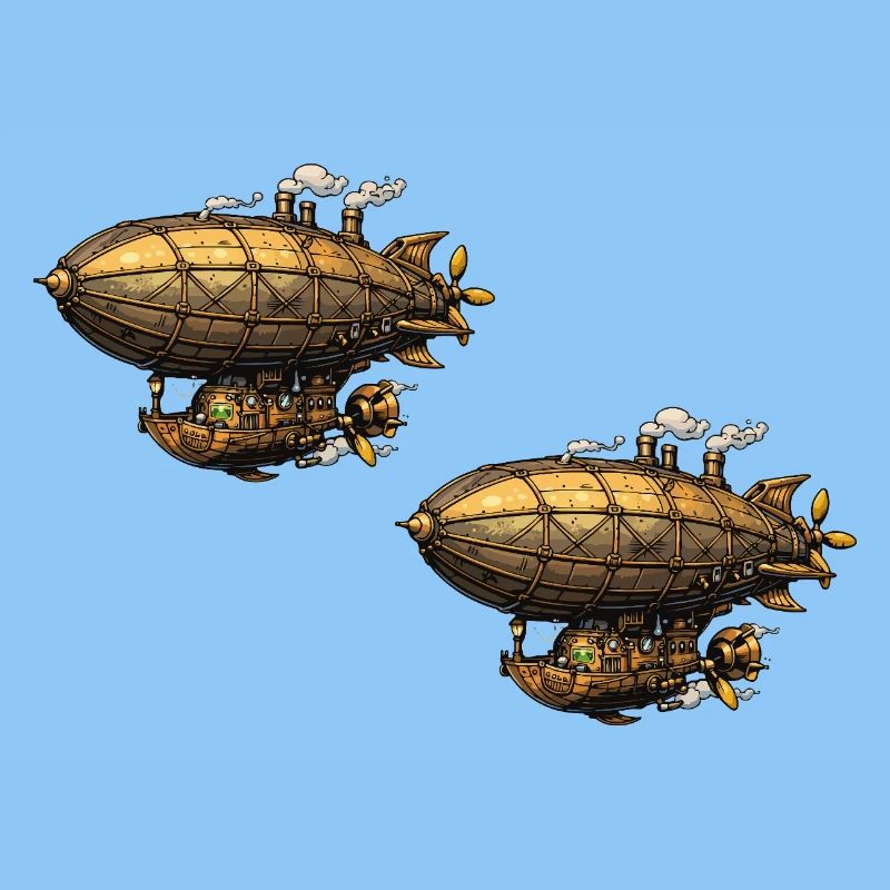Zeppelin des dirigeables steampunk