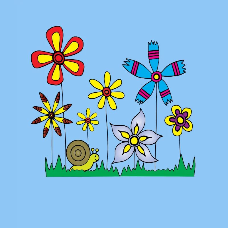 Escargot, sur, fleur, pré