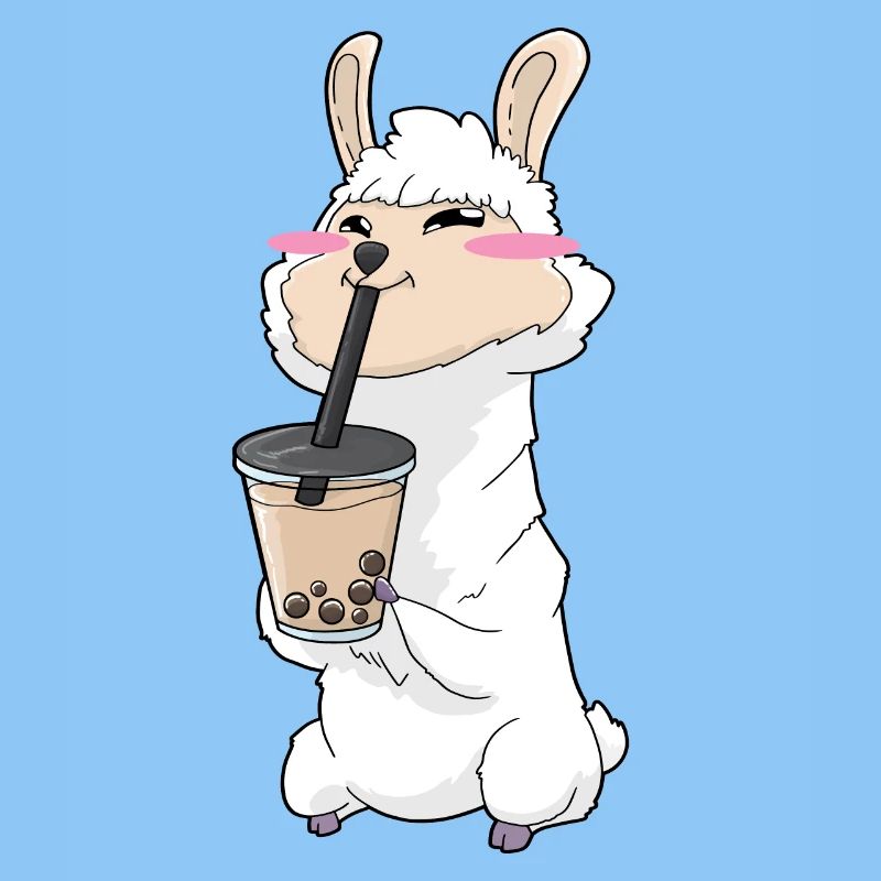 Llama Bubble Tea Kawaii Anime