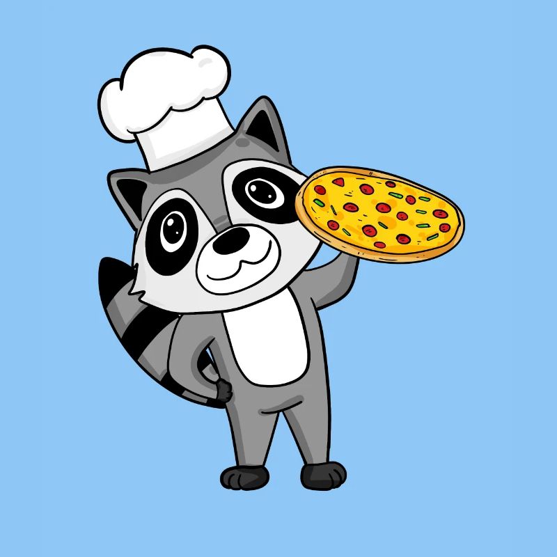 Pizzabäcker Pizza Koch Waschbär Italienisch