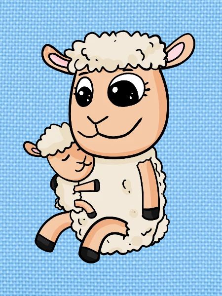 Moutons avec bébé moutons