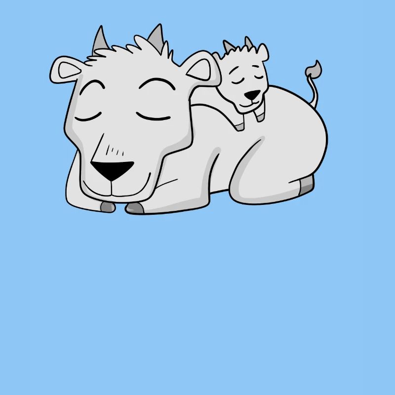 Chèvre avec bébé chèvre - Famille