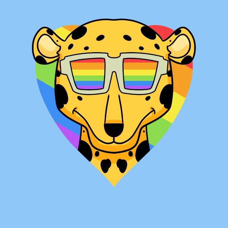 Regenbogen - Gepard mit Brille