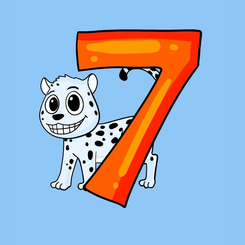7e anniversaire Motif Léopard des neiges - Sept ans