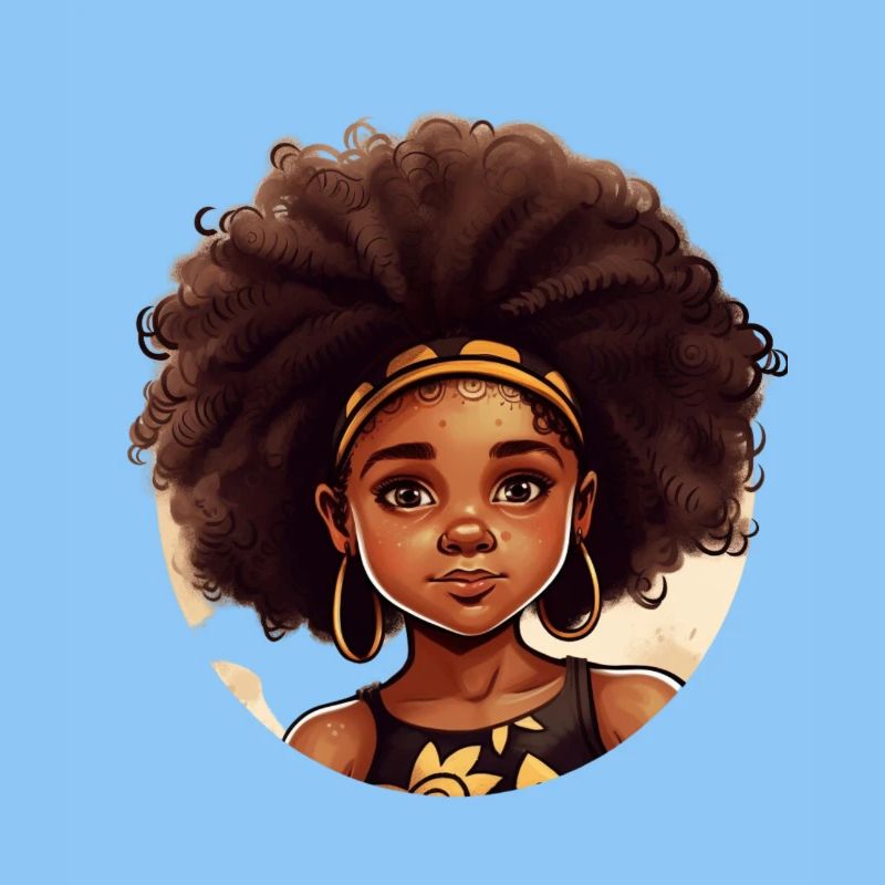 Kraftvolle Afro-Heldin Illustration