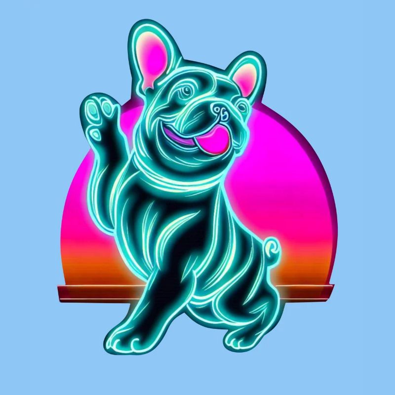 Frenchi Bulldogge Synthwave Sunset