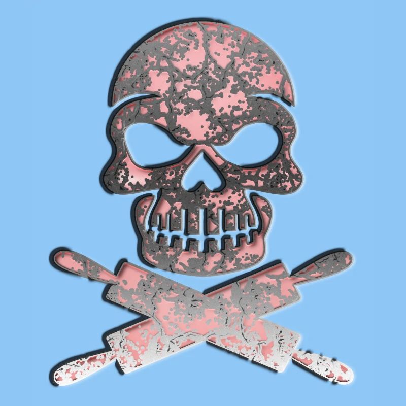 Skull skull with dough rolls