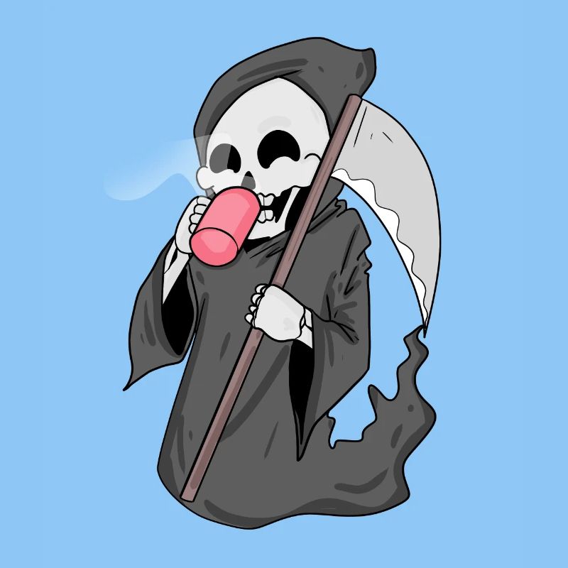 Sensenmann mit Kaffee