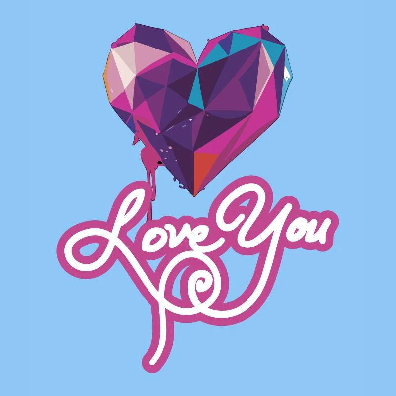 Ich liebe dich, geometrisches Herz