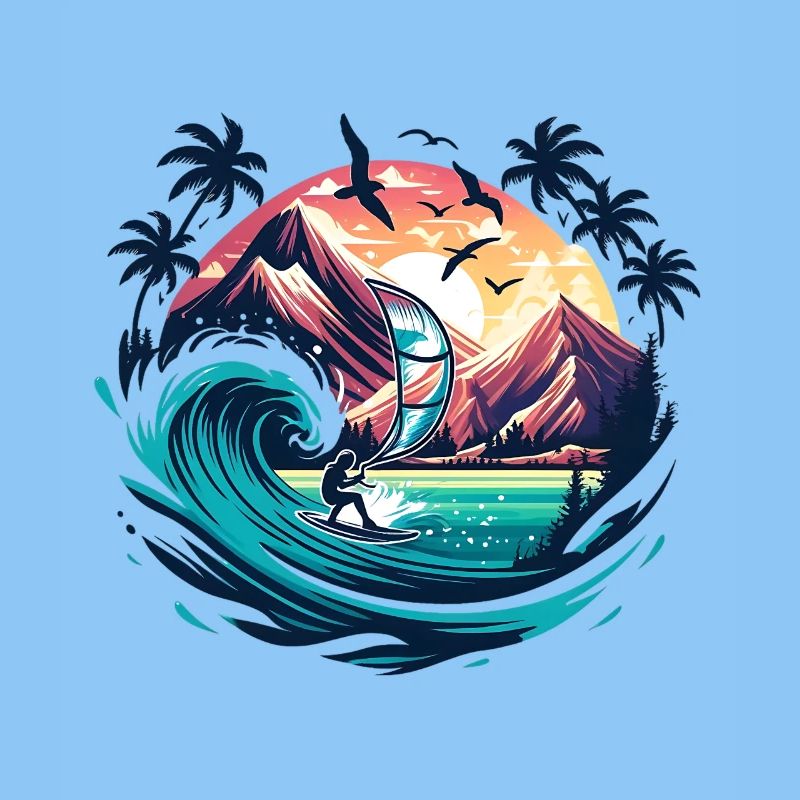 Sunset Surf Aventure Wing Foil Nature Lover