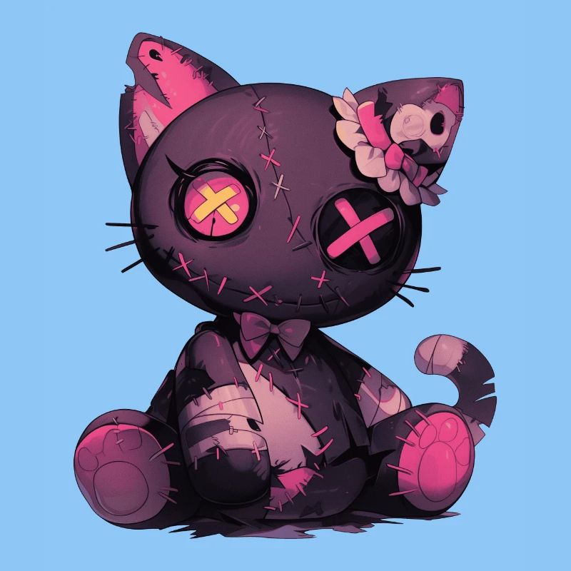 Goth Cat Doll Grunge Katze Gothic Puppe Geschenk