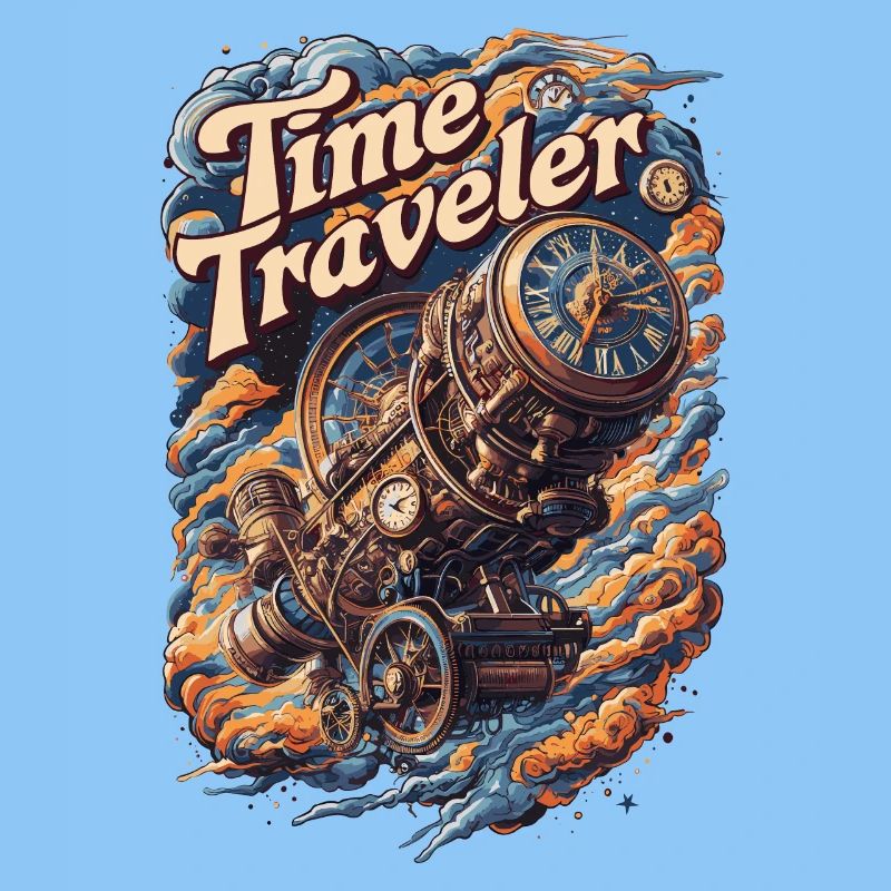 Zeitreisender Steampunk Uhr Abenteuer Design