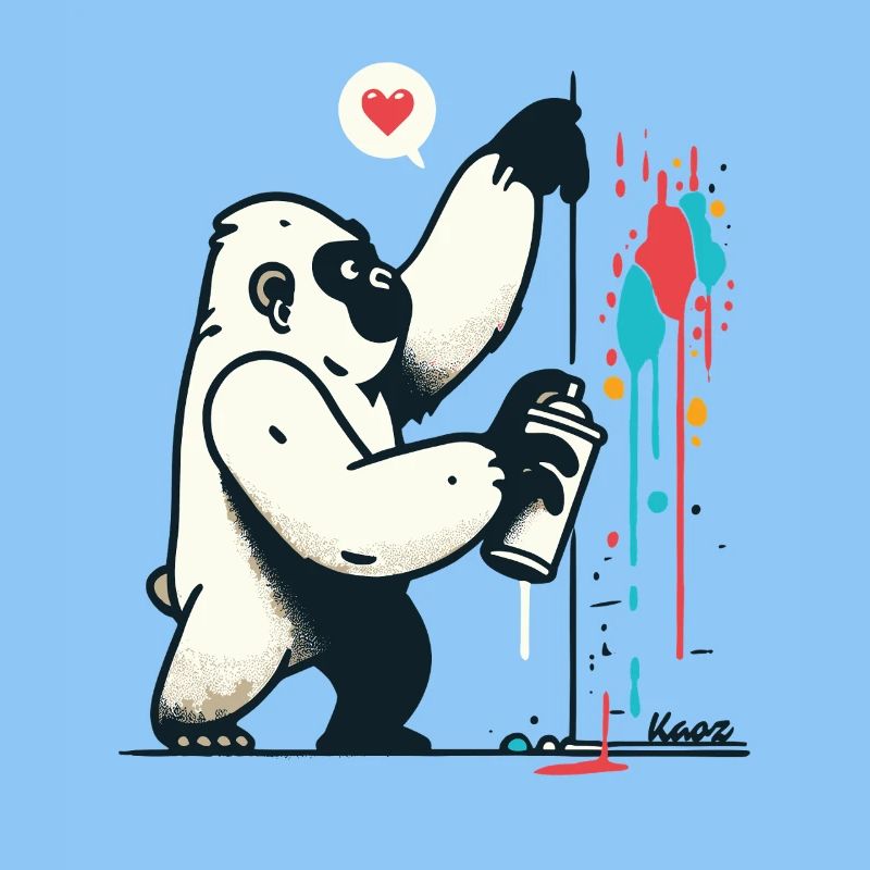 Graffiti-Gorilla mit Spraydose
