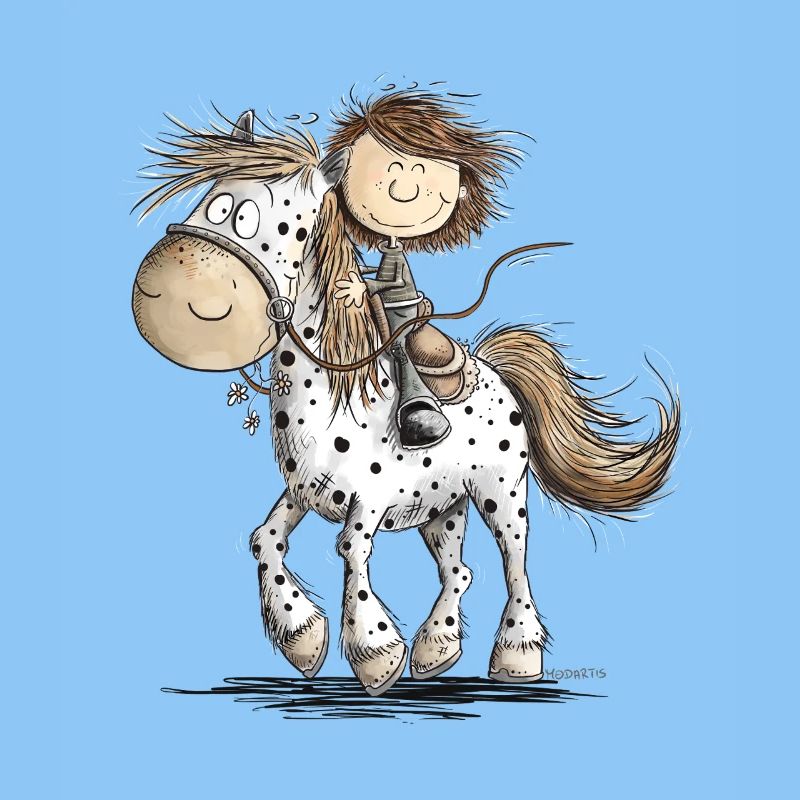 Cheval drôle avec cavalier cheval de dessin animé