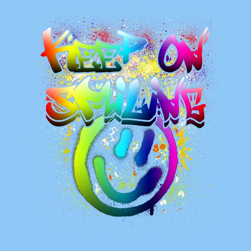 Buntes Happy Face Graffiti Design
