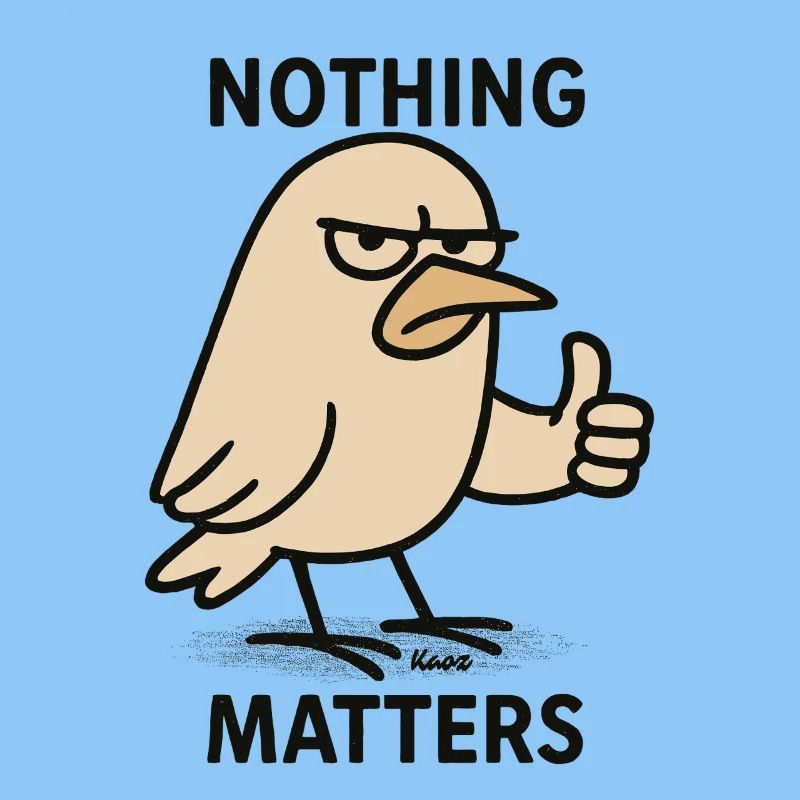 Annoyed bird: "Nothing is important"