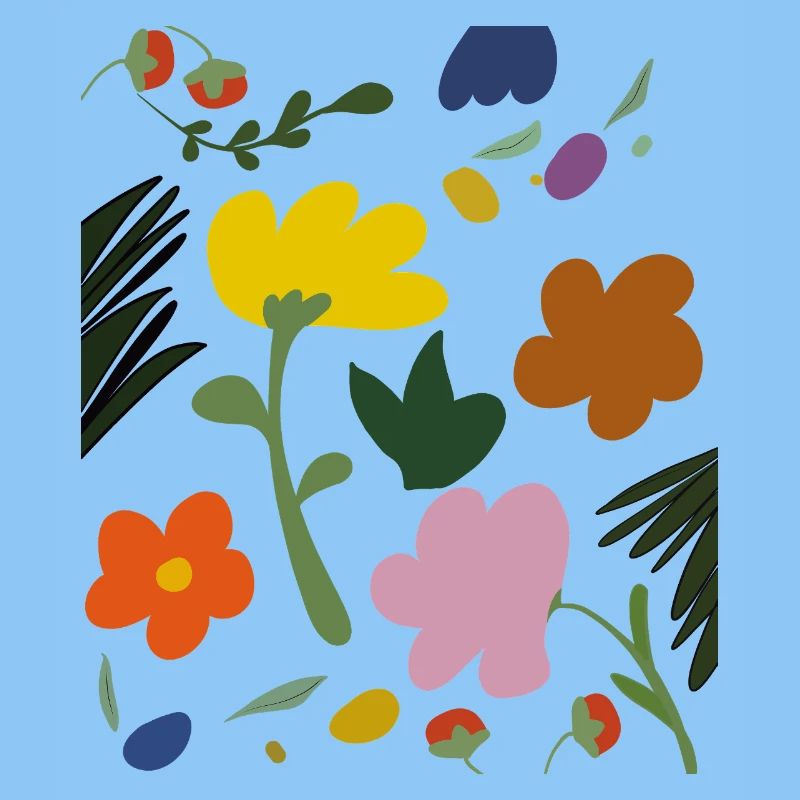 Abstrakte Blumen in der Frühlingspalette