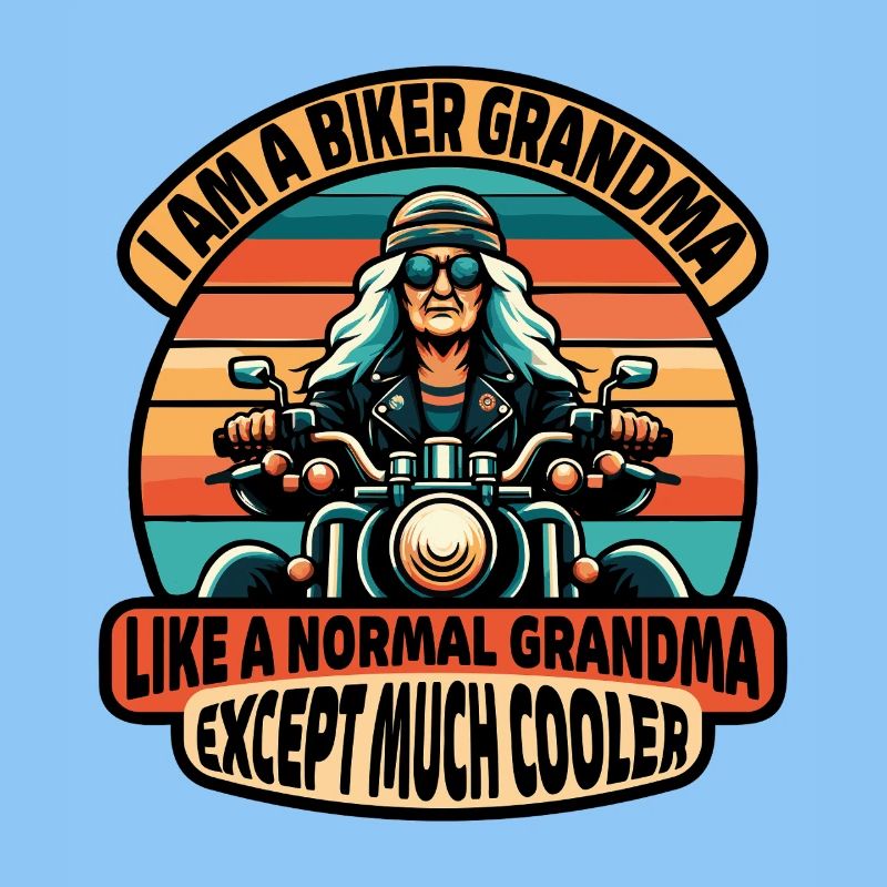 Biker-Oma mit cooler Attitüde