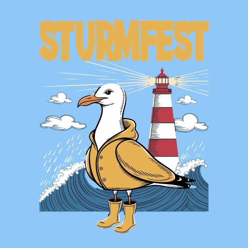 Leuchtturm-Melodie mit Seemöwe