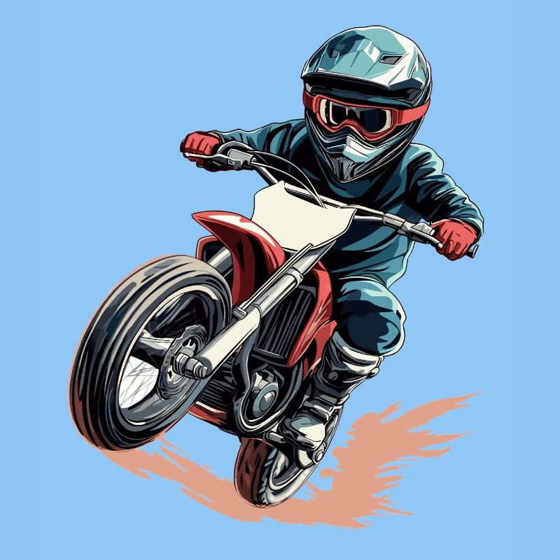 Dynamischer Motorradfahrer im Actionstil