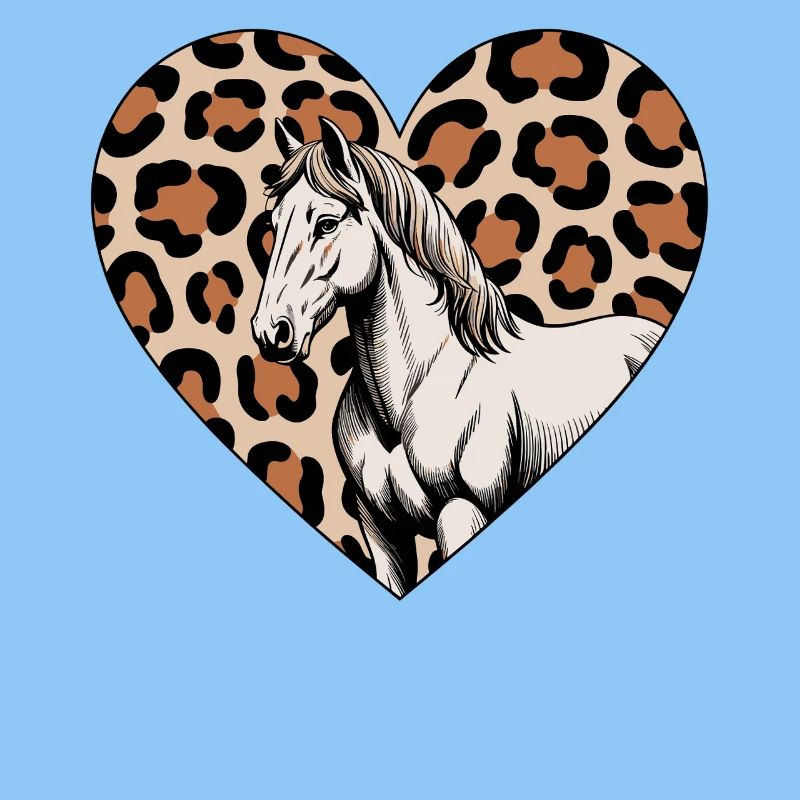 Leopard Herz mit Pferd