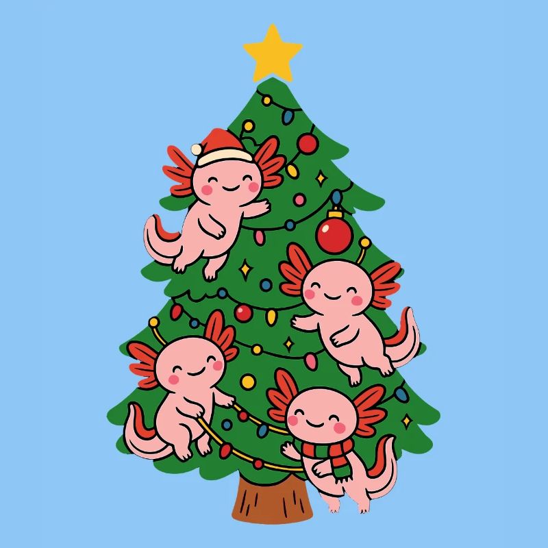 Axolotl schmücken Weihnachtsbaum