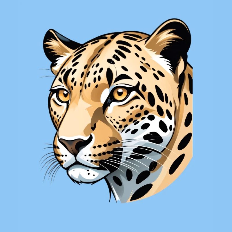Illustration élégante de tête de guépard