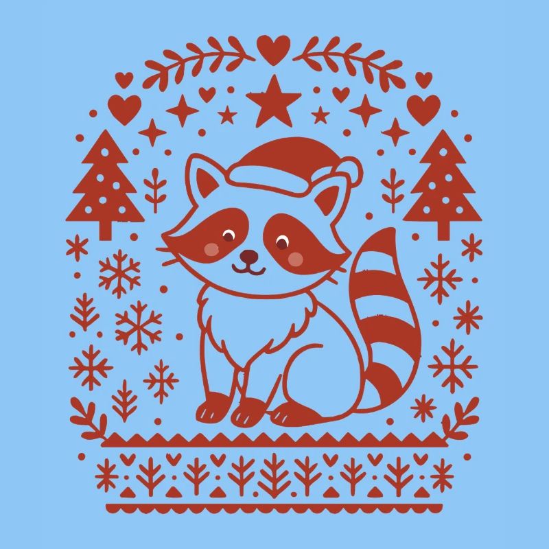 Weihnachts Waschbär Muster Design