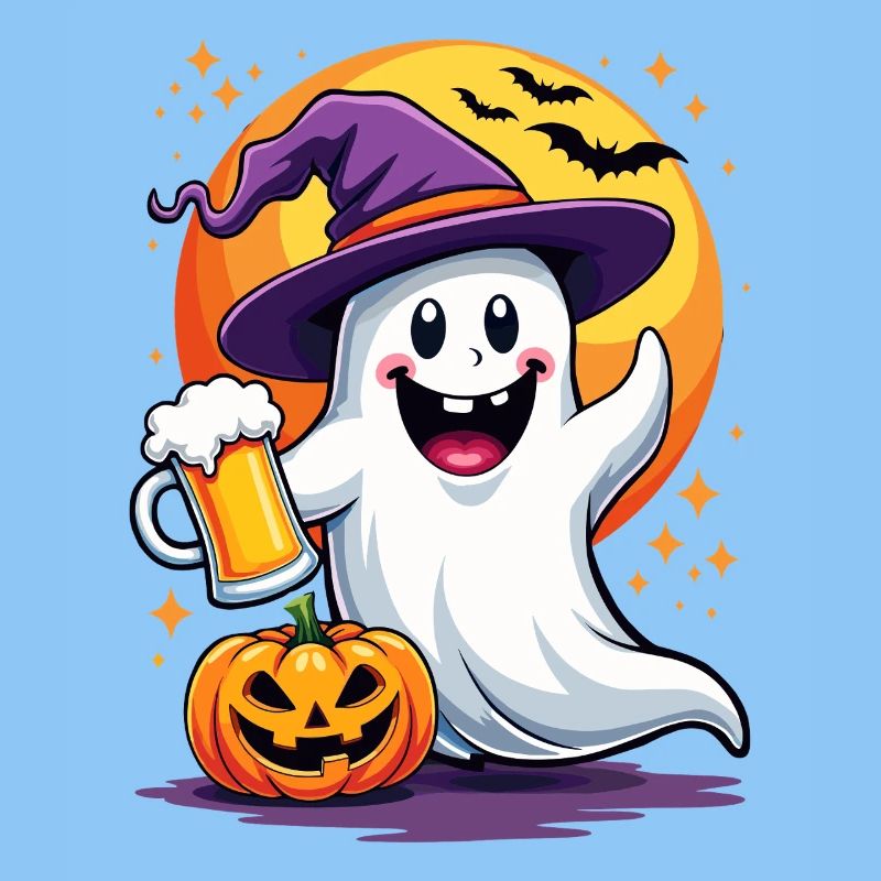 Fröhlicher Bier-Geist feiert Halloween