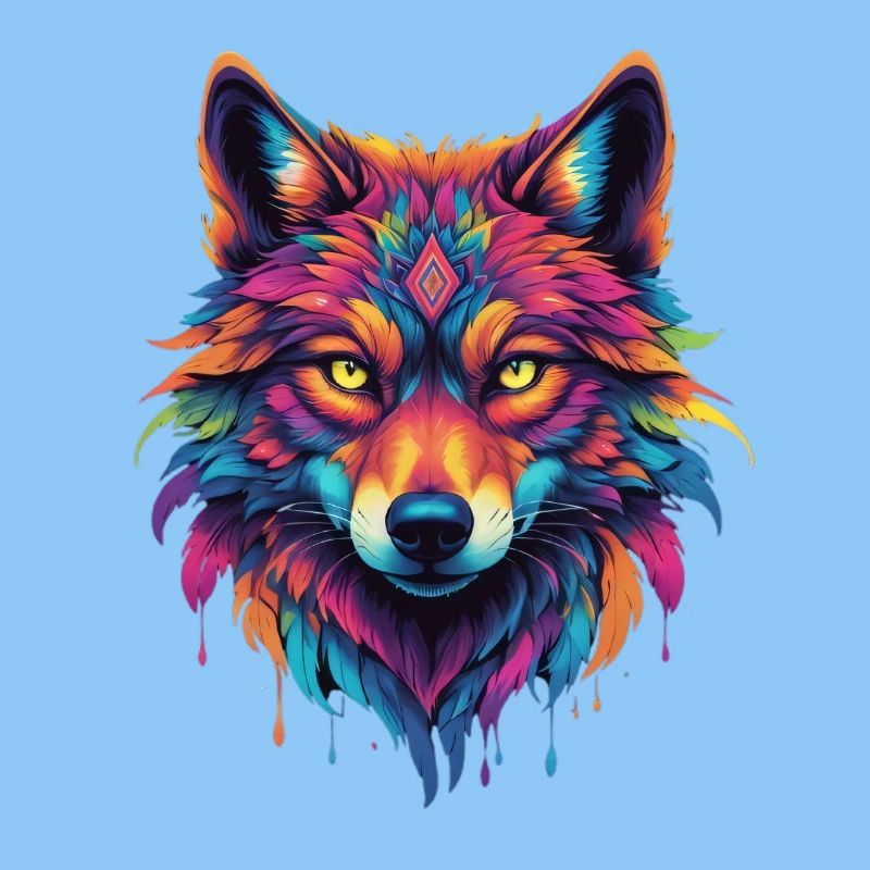 Bunter Wolf Kopf