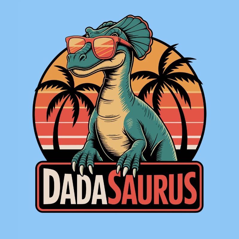 Dadasaurus Cooler Dinosaurier Retro Palmen