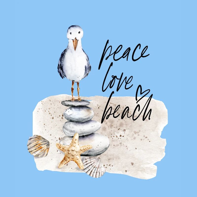 Oiseau de plage sur pierre pile aquarelles