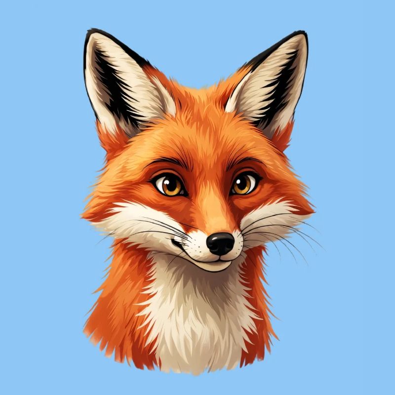 Warming fox head illustration