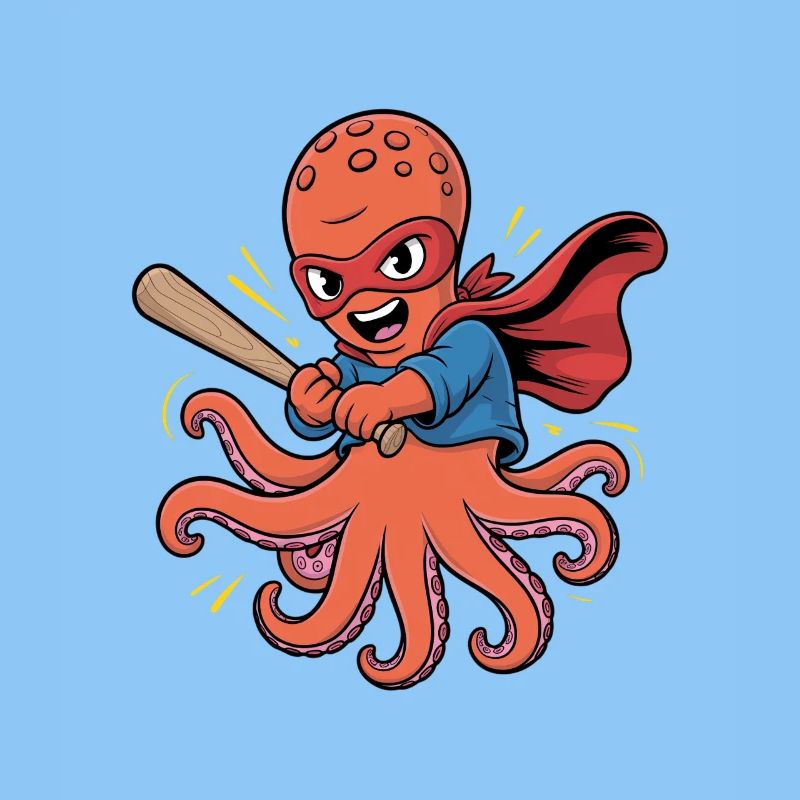 Baseball Oktopus Superheld