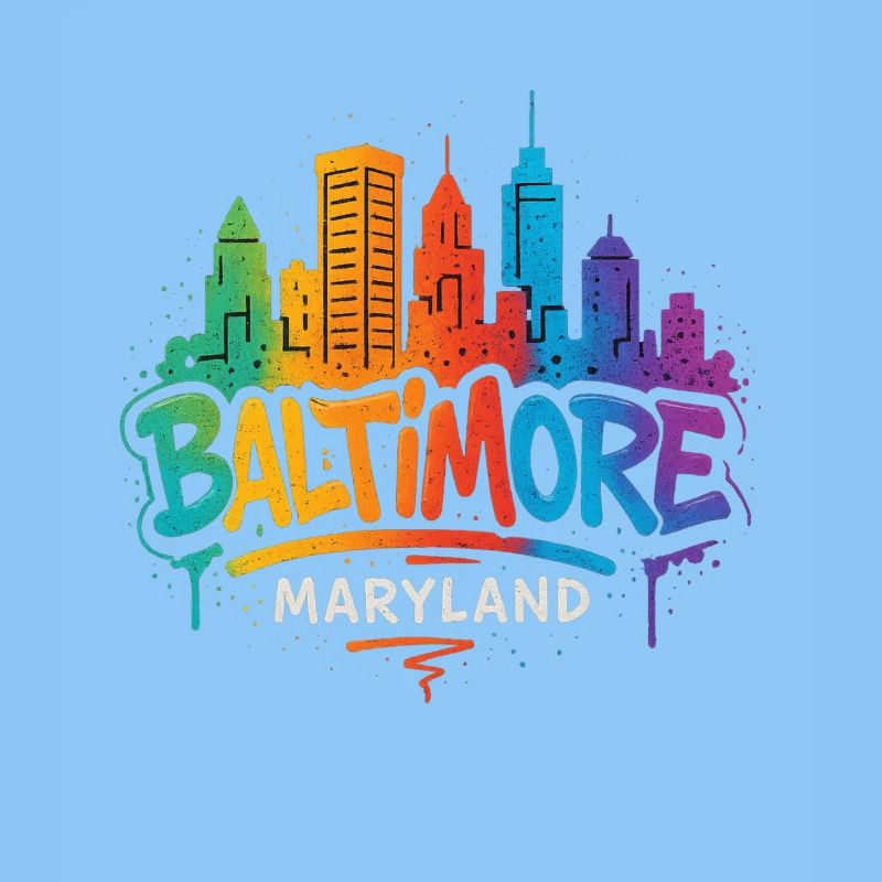 Baltimore Skyline Graffiti