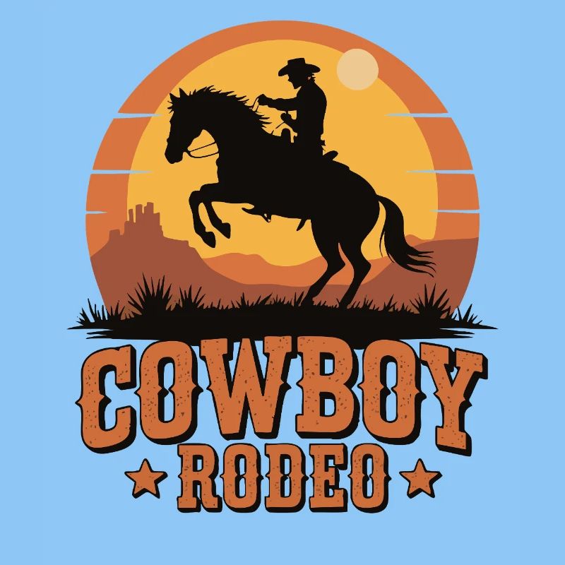 Cowboy Rodeo - Wild West Sunset Design