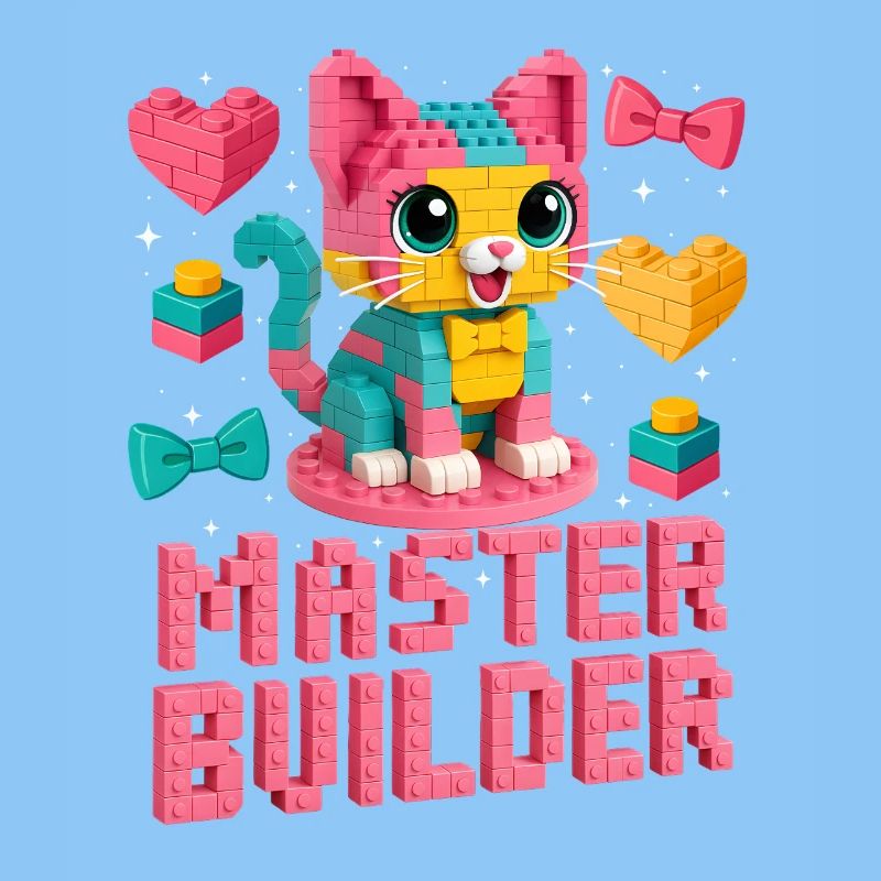 Maître constructeur créatif brique amoureux de la construction de blocs