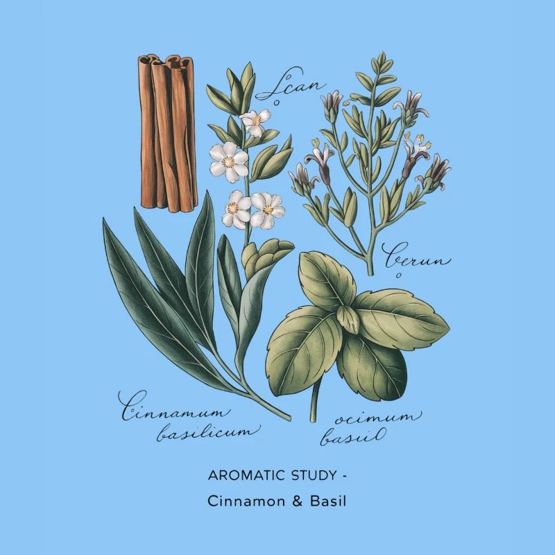 Botanische Kunst - Zimt & Basilikum