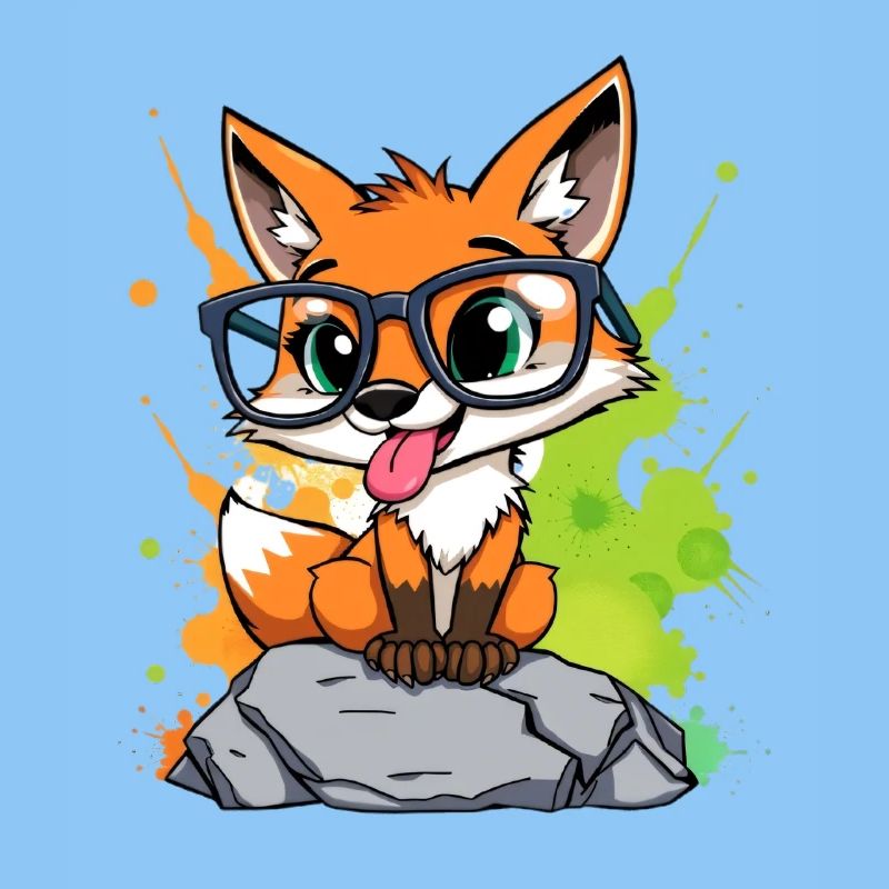 Spectacled fox on stone