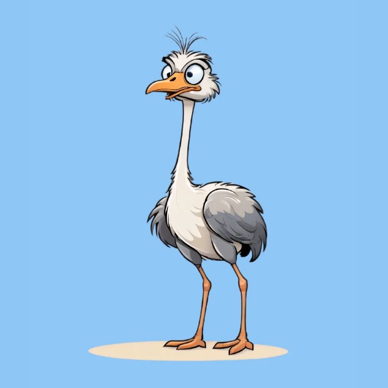 Oiseau d’autruche curieux avec vue éclair