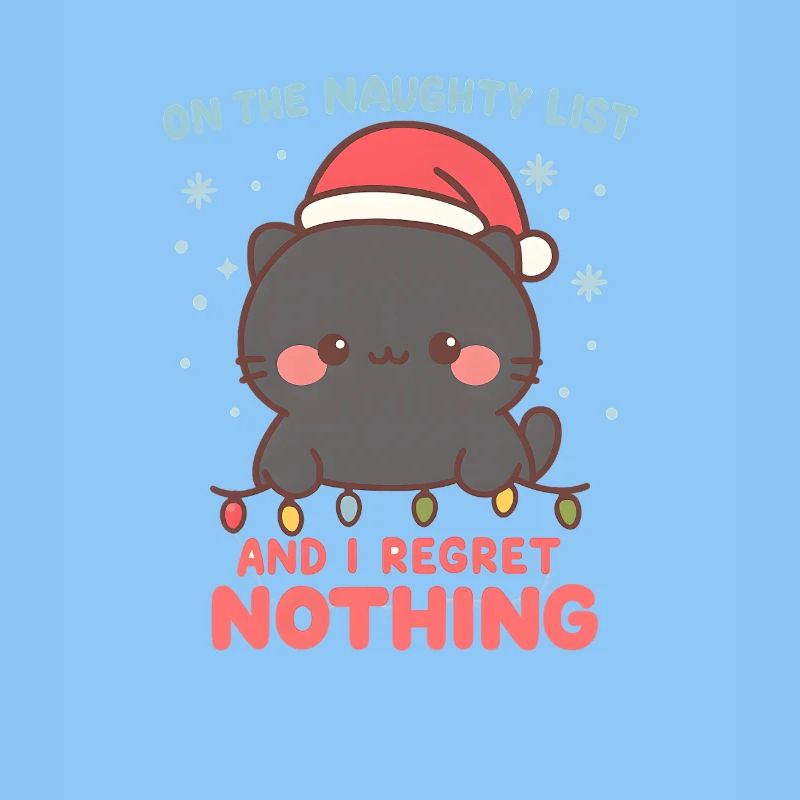 Chat vilain Noël Regret Rien