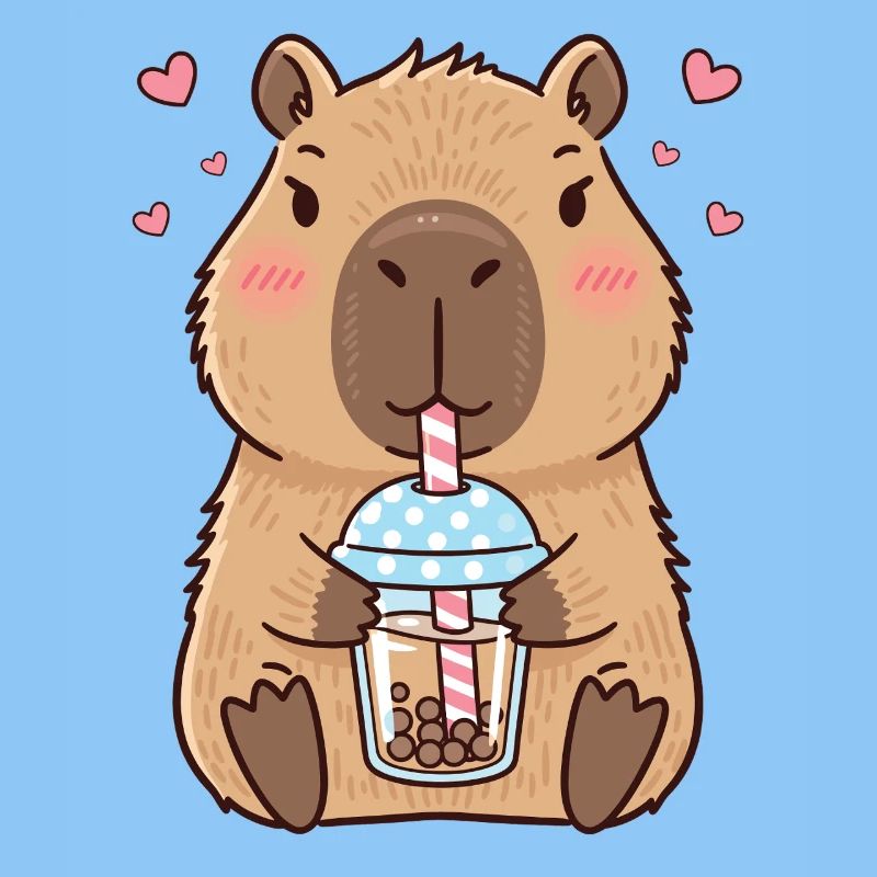Capybara Bubble Tee Kawaii
