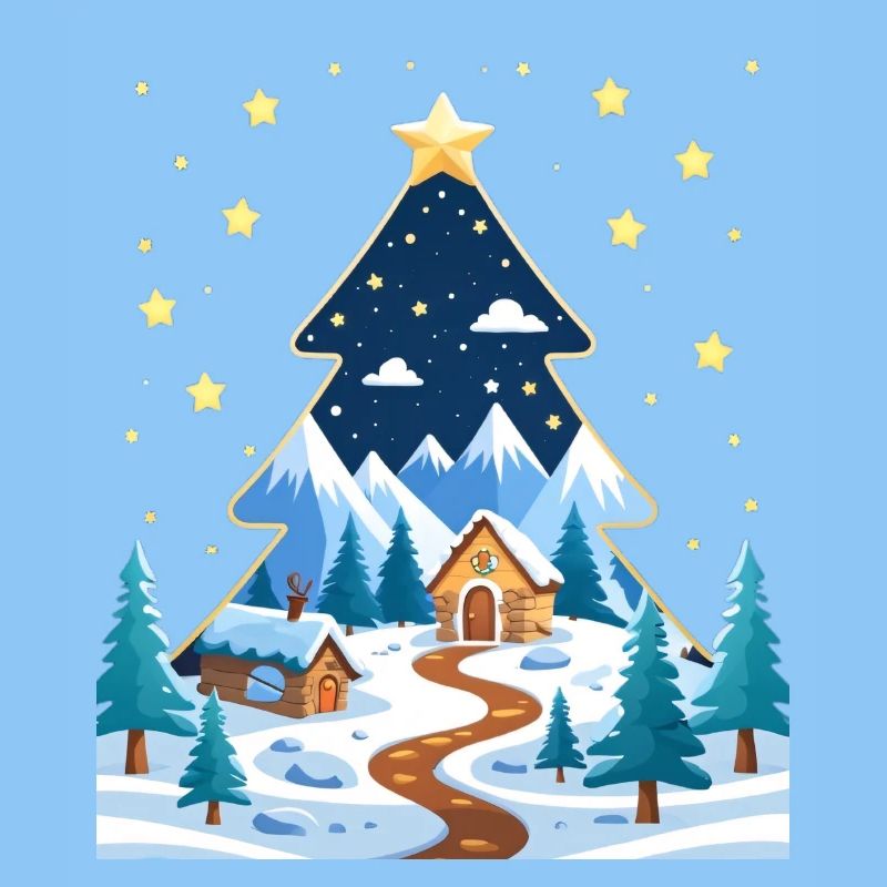 Winterwald im Sternbaum-Design