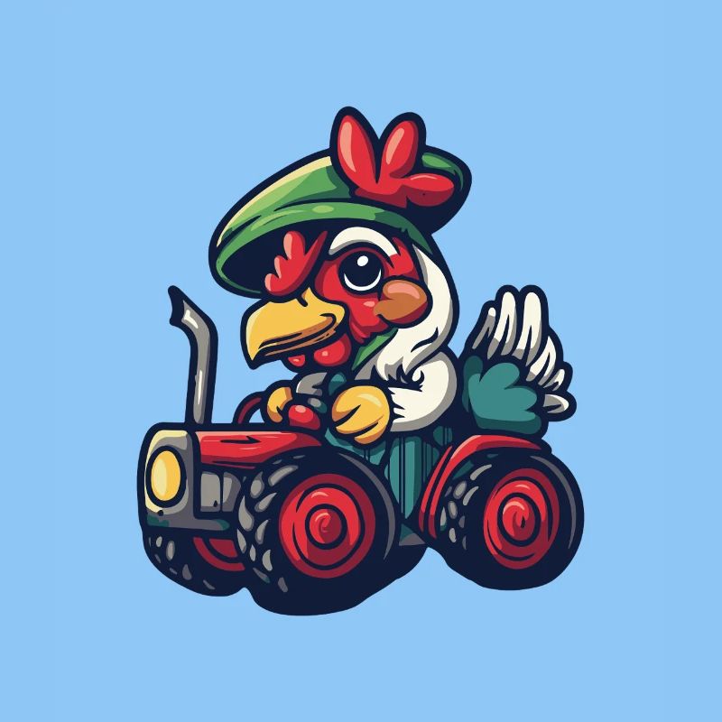 Rooster Tractor Farmer