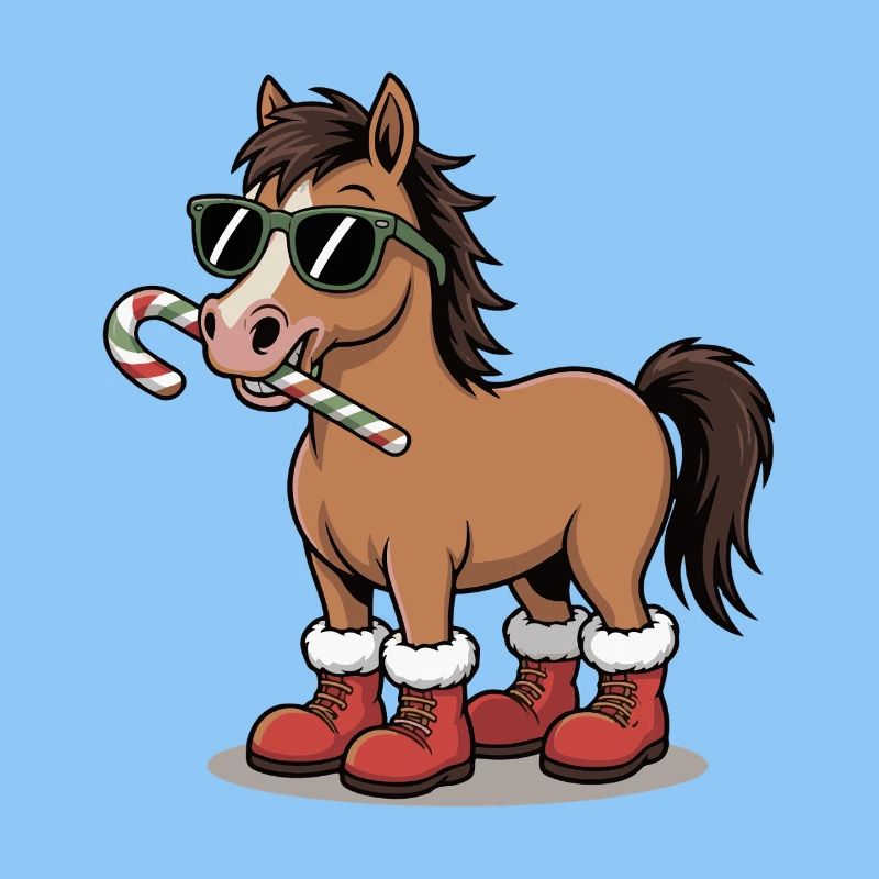 Cheval d’hiver dans le style canne d’orge